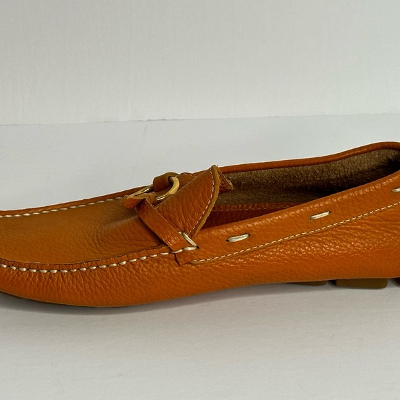 ERES Driving Moccasin Loafer size 7 Women Burnt Orange O Ring Accent - Picture 7 of 16